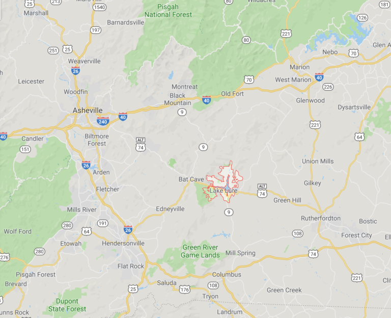 Directions to Lake Lure Rental House on Mark Twain Drive Lake Lure